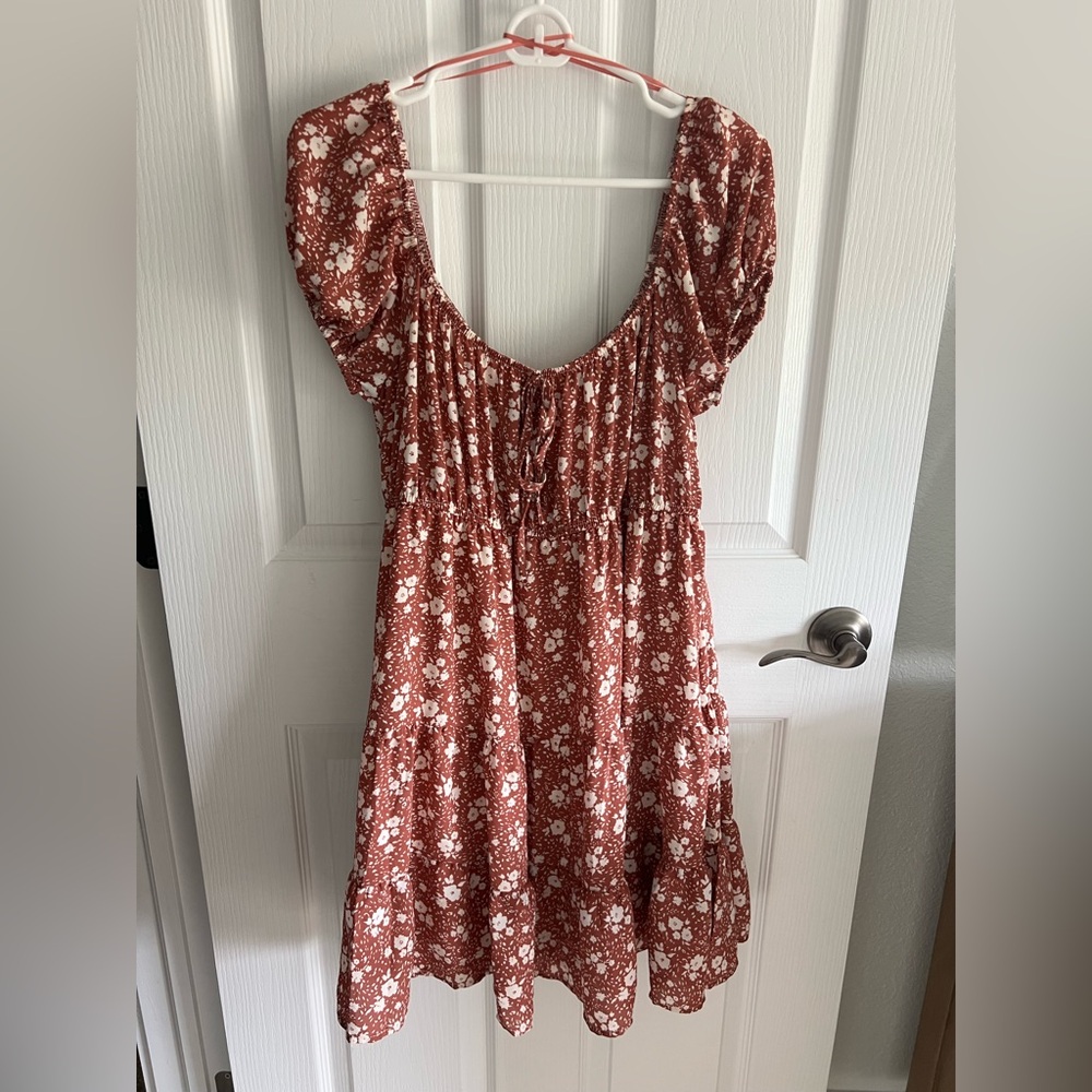 Blu Pepper Rust Floral Midi Dress